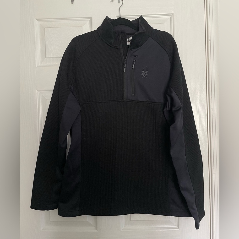 NWOT Spyder Men's Black Quarter Zip Performance Jacket XL
